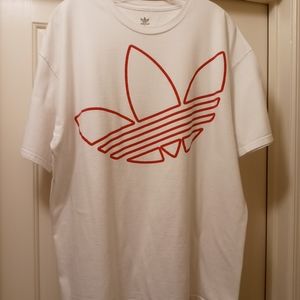 Adidas XL Logo Graphic Tee (White & Red Short Sleeve)